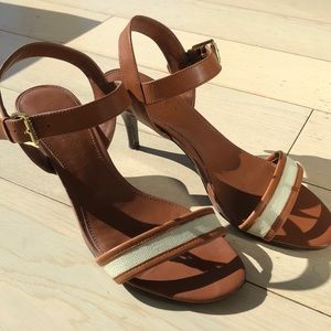 Ralph Lauren cognac heel sandals